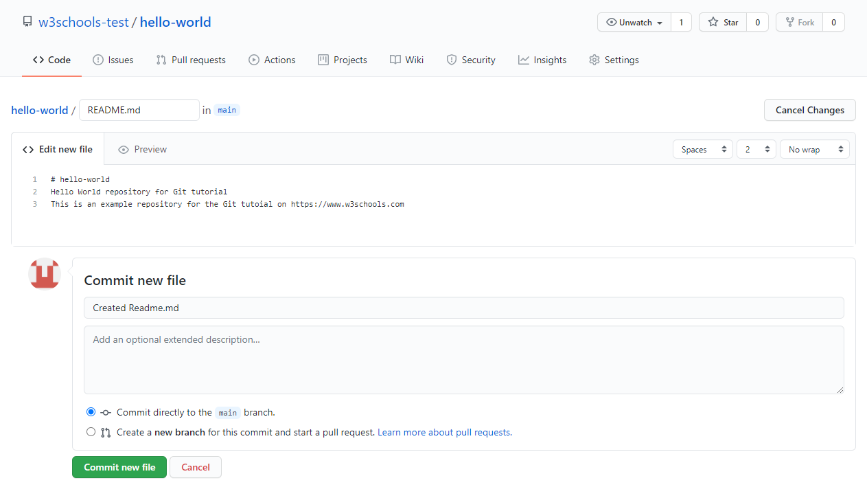 GitHub Commit Readme