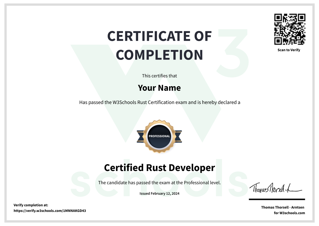 Rust Certificate